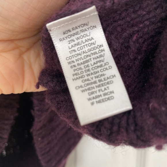 Loft Womens Maroon Purple Wool Sweater Sz S - Picture 6 of 6